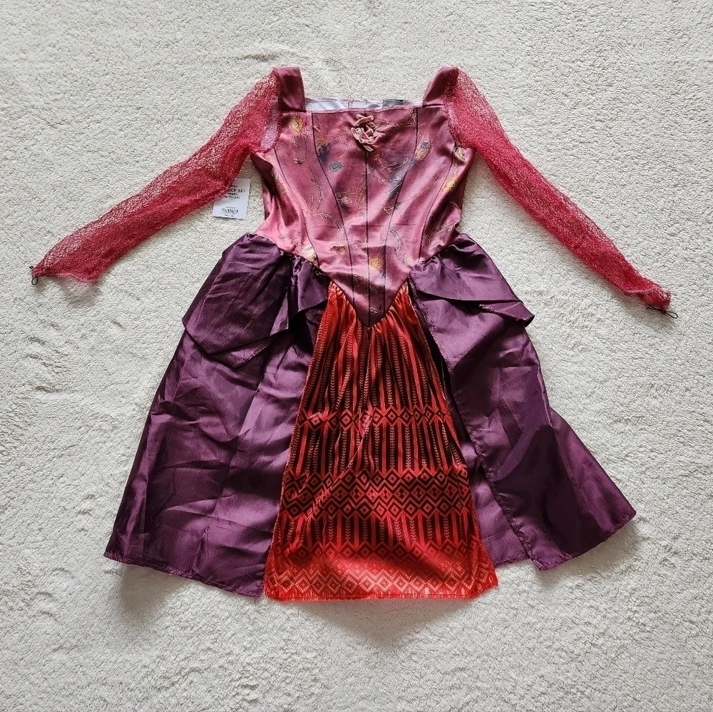 NEW girl's Halloween costume Hocus Pocus Sarah outfit dress and petticoat set